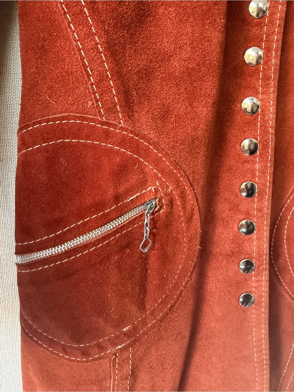Women’s Rust Suede Button-Front Jacket - Picture 3 of 12